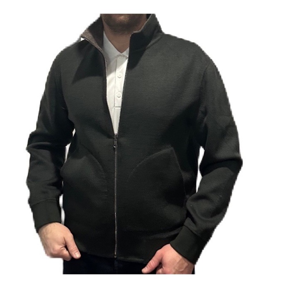 RIVO Wool Men's Bomber Minimalistic Reversible Jacket NWT Size 52 or‎ L